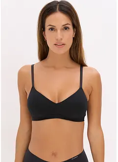 Bralette imbottita senza ferretto in cotone biologico a coste, bonprix Bralette imbottita senza ferretto in cotone biologico a coste, bonprix
