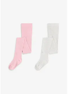Calzamaglia con pois glitterati per la variante di colore rosa (pacco da 2), bonprix Calzamaglia con pois glitterati per la variante di colore rosa (pacco da 2), bonprix