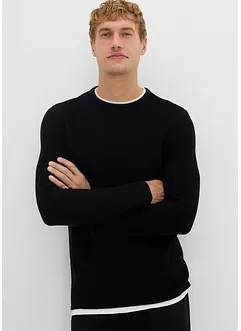 Maglione effetto 2 in 1 strutturato in misto cotone, bonprix Maglione effetto 2 in 1 strutturato in misto cotone, bonprix