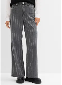 Jeans wide leg con effetti destroyed, vita alta, bonprix Jeans wide leg con effetti destroyed, vita alta, bonprix