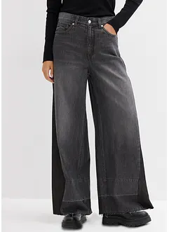 Jeans wide leg con inserto, vita alta, bonprix Jeans wide leg con inserto, vita alta, bonprix