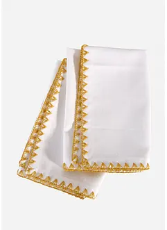 Tovaglioli in cotone biologico con bordo lucido (pacco da 2), bonprix Tovaglioli in cotone biologico con bordo lucido (pacco da 2), bonprix