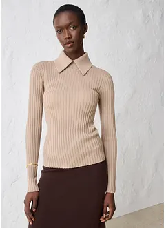 Maglione a coste in lana merino, bonprix Maglione a coste in lana merino, bonprix