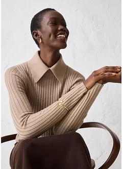 Maglione a coste in lana merino, bonprix Maglione a coste in lana merino, bonprix