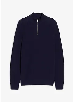 Maglione con mezza zip in puro cotone, bonprix Maglione con mezza zip in puro cotone, bonprix