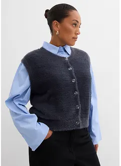 Gilet in maglia in filato peloso di misto viscosa, bonprix Gilet in maglia in filato peloso di misto viscosa, bonprix