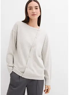 Maglione in filato fine con abbottonatura asimmetrica, bonprix Maglione in filato fine con abbottonatura asimmetrica, bonprix
