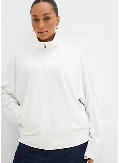 Felpa con zip in morbido Punto di Roma, bonprix Felpa con zip in morbido Punto di Roma, bonprix