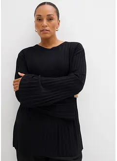 Maglione plissettato in filato fine di misto viscosa, bonprix Maglione plissettato in filato fine di misto viscosa, bonprix