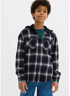 Camicia di flanella con cappuccio a maniche lunghe, bonprix Camicia di flanella con cappuccio a maniche lunghe, bonprix