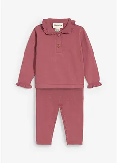 Maglia con colletto con volant e leggings (set 2 pezzi), bonprix Maglia con colletto con volant e leggings (set 2 pezzi), bonprix