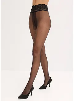 Collant velati con cinturino in pizzo, 15 DEN, bonprix Collant velati con cinturino in pizzo, 15 DEN, bonprix