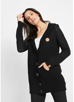 Cardigan lungo con cappuccio, bonprix Cardigan lungo con cappuccio, bonprix