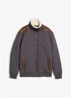 Bomber trapuntato idrorepellente con dettagli in similpelle, bonprix Bomber trapuntato idrorepellente con dettagli in similpelle, bonprix