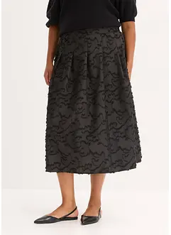Gonna midi in tessuto operato, bonprix Gonna midi in tessuto operato, bonprix