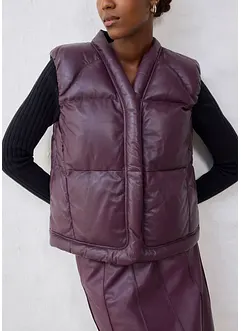 Gilet trapuntato in nappa d'agnello, bonprix Gilet trapuntato in nappa d'agnello, bonprix