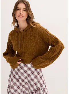 Maglione in  filato grosso con cappuccio, bonprix Maglione in  filato grosso con cappuccio, bonprix