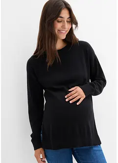 Maglione prémaman in morbido cotone biologico con spacchi per l'allattamento, bonprix Maglione prémaman in morbido cotone biologico con spacchi per l'allattamento, bonprix