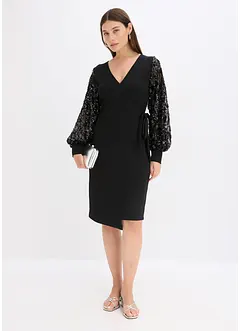 Abito midi con paillettes alle maniche, bonprix Abito midi con paillettes alle maniche, bonprix