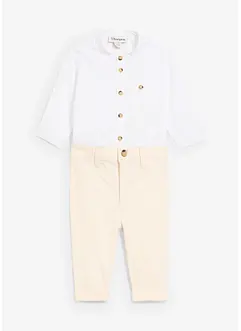 Camicia a body e pantaloni chino in puro cotone (set 2 pezzi), bonprix Camicia a body e pantaloni chino in puro cotone (set 2 pezzi), bonprix