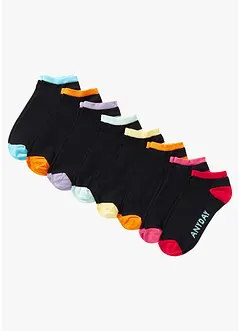 Calzini per sneakers in cotone biologico con i giorni della settimana (pacco da 8 paia), bonprix Calzini per sneakers in cotone biologico con i giorni della settimana (pacco da 8 paia), bonprix