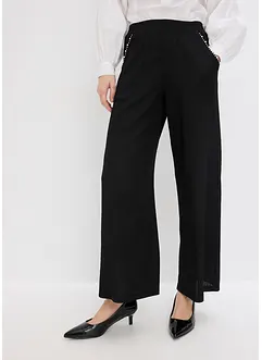 Pantaloni in jersey strutturato con applicazione di perle, bonprix Pantaloni in jersey strutturato con applicazione di perle, bonprix