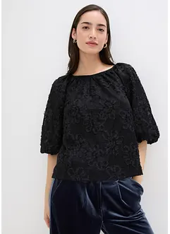 Blusa con motivo floreale operato, bonprix Blusa con motivo floreale operato, bonprix