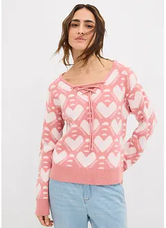 Maglione in filato fine jacquard, bonprix Maglione in filato fine jacquard, bonprix