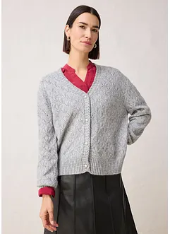 Cardigan traforato con lana, bonprix Cardigan traforato con lana, bonprix