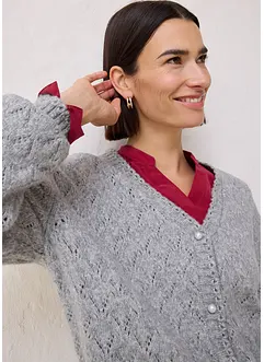 Cardigan traforato con lana, bonprix Cardigan traforato con lana, bonprix