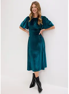 Abito midi in velluto morbido, bonprix Abito midi in velluto morbido, bonprix