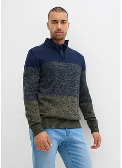 Maglione in filato grosso misto cotone con mezza zip, bonprix Maglione in filato grosso misto cotone con mezza zip, bonprix