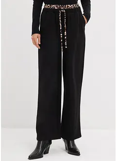 Pantaloni in felpa larghi con girovita a contrasto, bonprix Pantaloni in felpa larghi con girovita a contrasto, bonprix