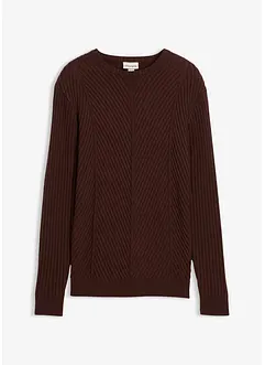 Maglione a coste in misto cotone, bonprix Maglione a coste in misto cotone, bonprix