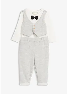 Set da cerimonia - body con gilet, papillon e pantaloni in puro cotone biologico (set 3 pezzi), bonprix Set da cerimonia - body con gilet, papillon e pantaloni in puro cotone biologico (set 3 pezzi), bonprix