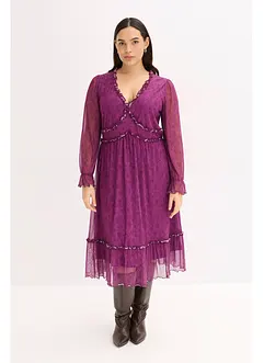 Abito midi in jersey e mesh, bonprix Abito midi in jersey e mesh, bonprix