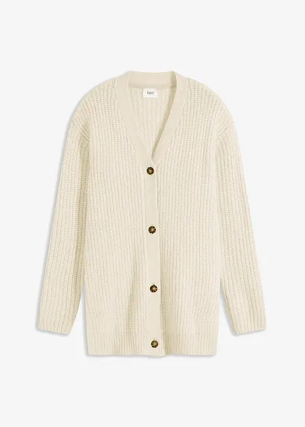 Cardigan in filato grosso di misto lana morbido