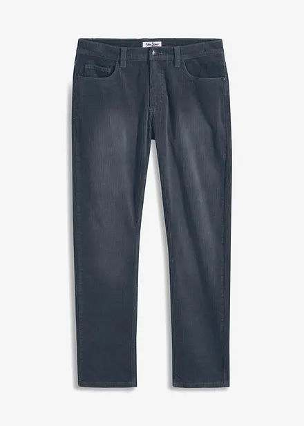 Pantaloni di velluto a coste elasticizzato effetto lavato regular fit, straight