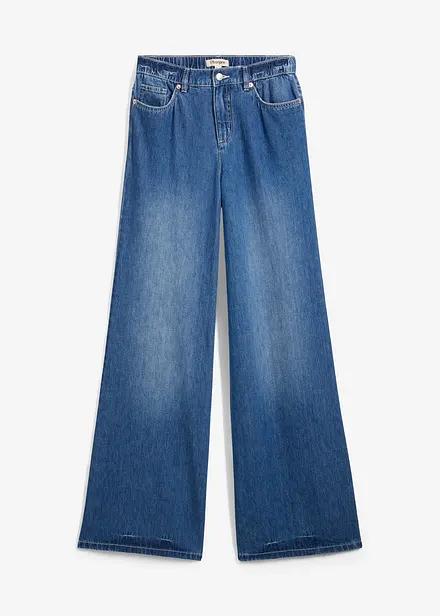 Jeans wide leg con cinta comoda, vita alta