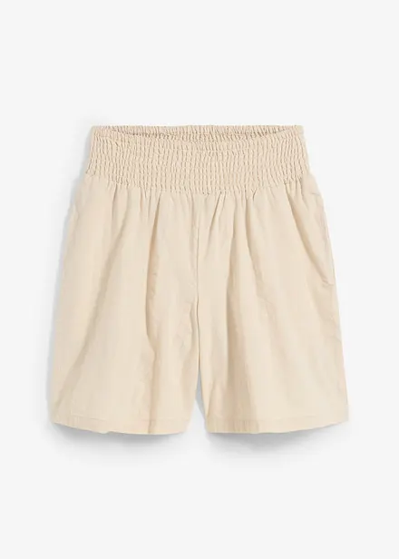 Shorts  con elastico in vita in seersucker di cotone