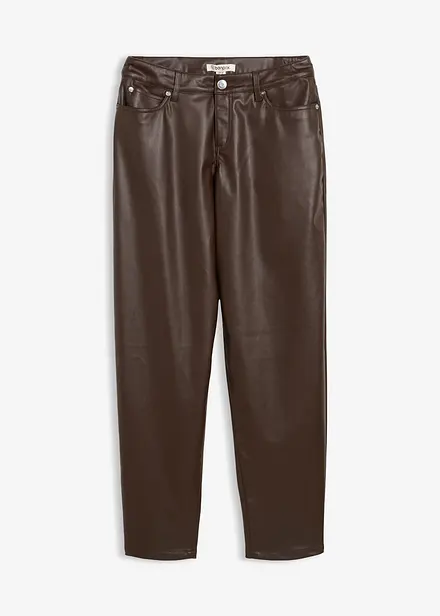 Pantaloni barrel in similpelle, vita media