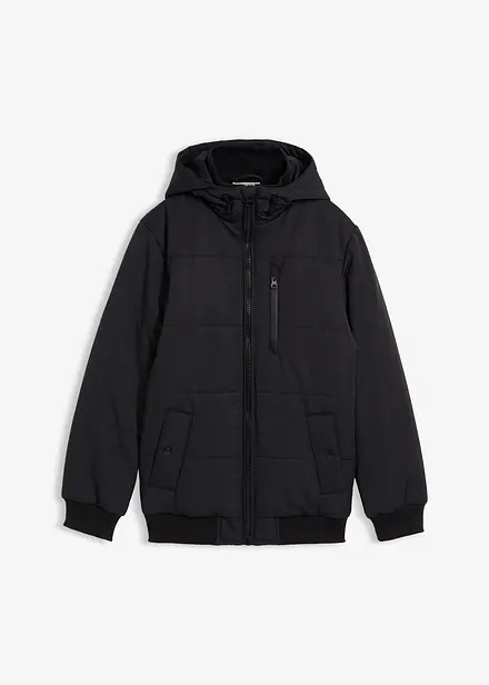 Giacca trapuntata invernale stile bomber con cappuccio