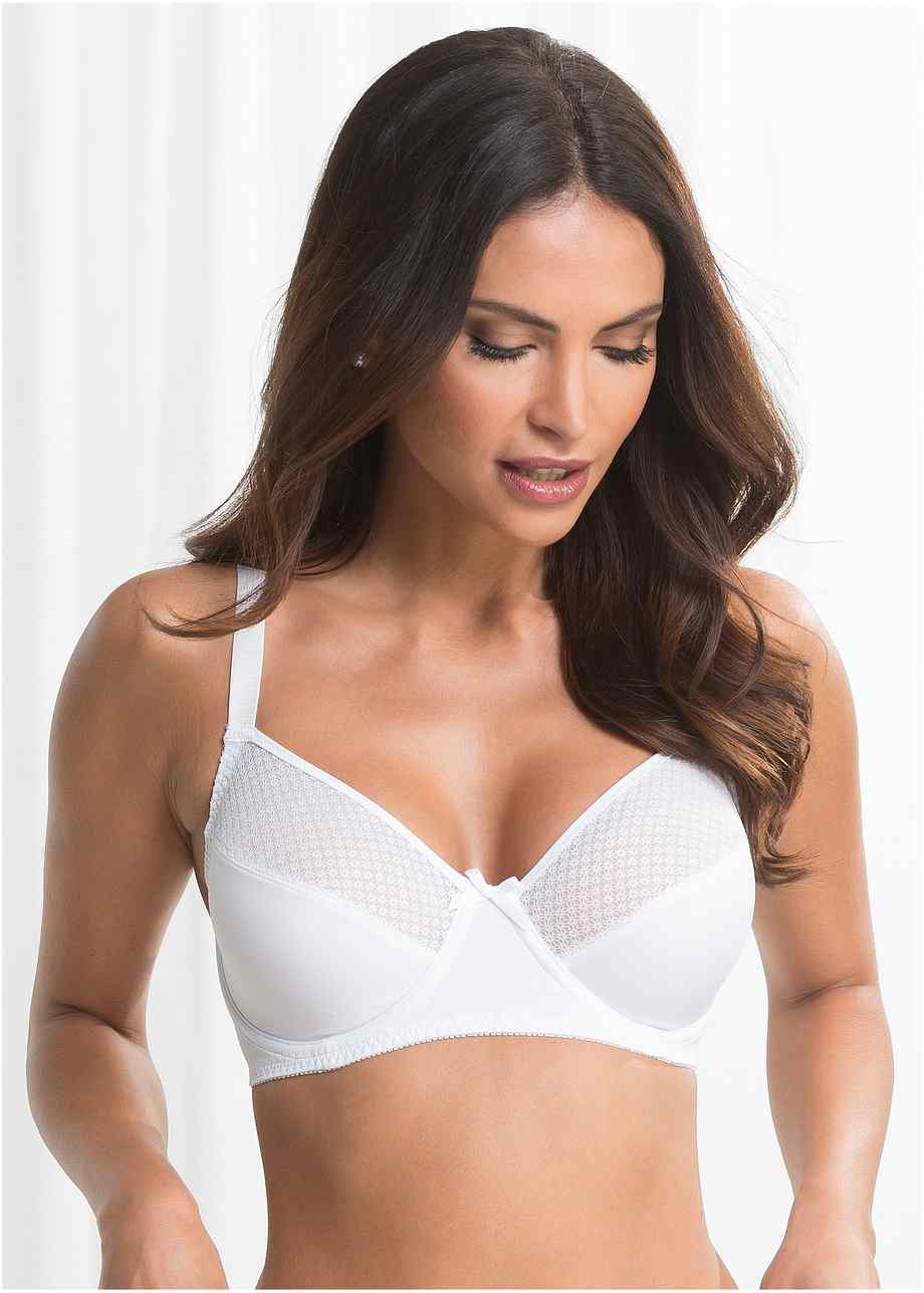 Raffinato Reggiseno Minimizer Con Ferretto Bianco Coppa D