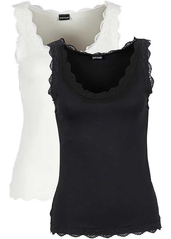 Top in misto viscosa (pacco da 2), bonprix