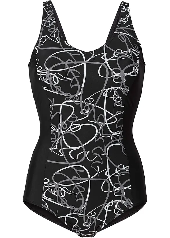 Costume intero con scollatura a V e effetto modellante leggero, bonprix