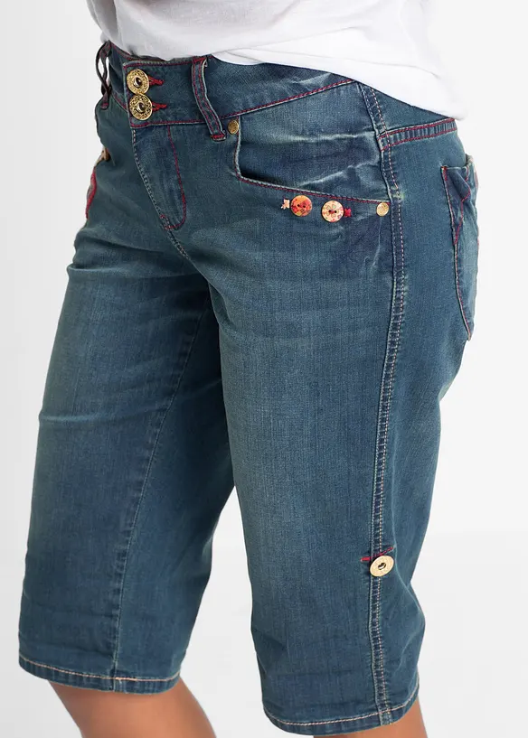 Bermuda in jeans, vita media, bonprix