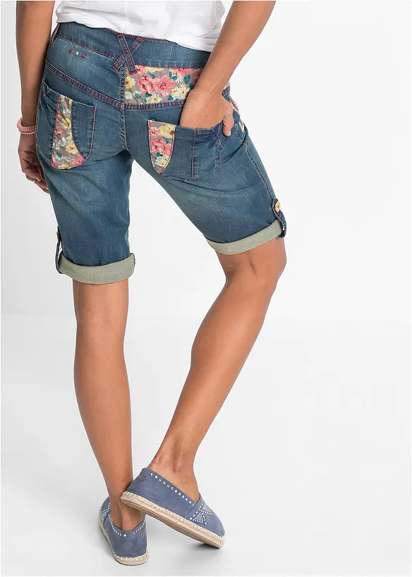 Bermuda in jeans, vita media, bonprix