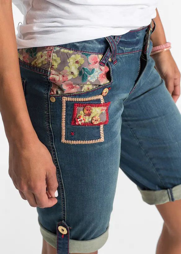 Bermuda in jeans, vita media, bonprix