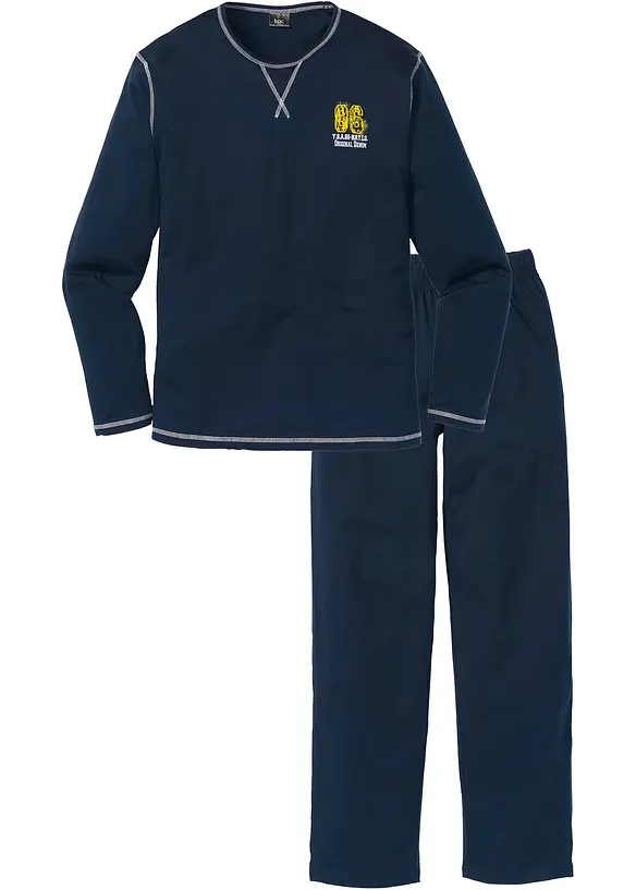 Pigiama a maniche lunghe in puro cotone, bonprix