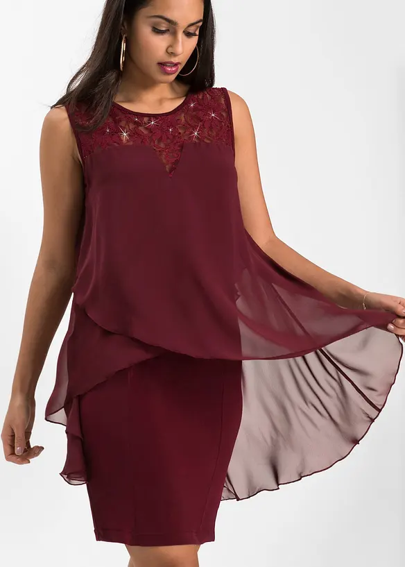 Abito di jersey con chiffon, bonprix